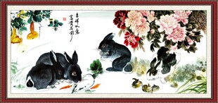 国画兔子 