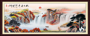 瀑布国画