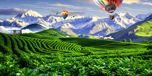 茶园雪山