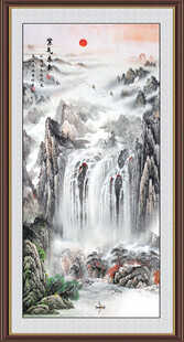 竖幅山水画