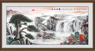 迎客松山水画