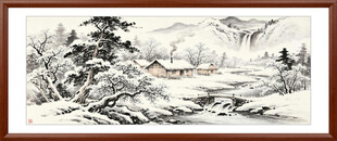 雪景山水画