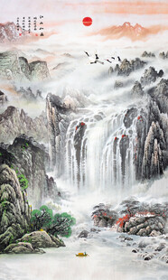 竖幅山水画