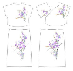 花卉图案服饰设计稿