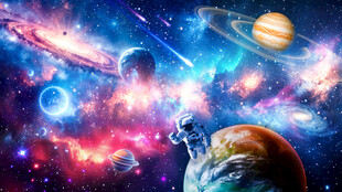 太空漩涡宇宙星空宇航员星球背景