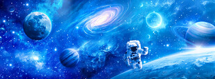 宇宙星空宇航员太空漩涡星球背景