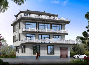三层中式风格自建别墅