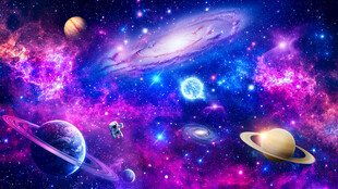宇宙星空外太空漩涡银河星球背景