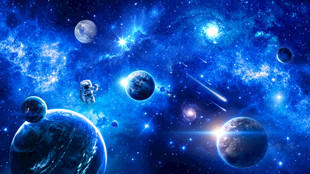 太空宇航员宇宙星空银河黑洞背景