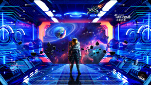 3D太空舱创意壁画