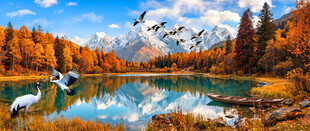 高原雪山湖泊