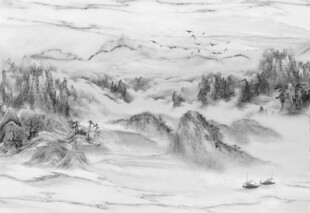 水墨山水意境图背景画