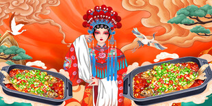 烤鱼背景墙