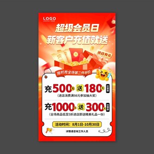 会员日充值优惠海报