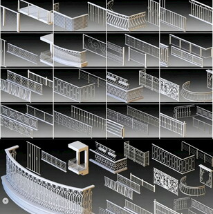 blender欧式复古阳台铁艺