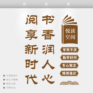 阅读竖版文化墙