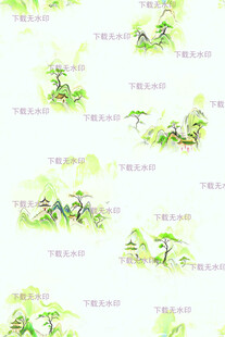 清新水墨风绿植图案背景