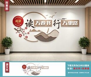 校园图书馆文化墙展示