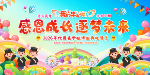 幼儿园毕业典礼舞台背景