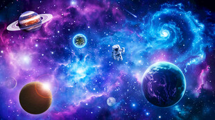 宇宙星球太空黑洞宇航员星空背景