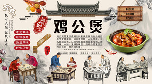 鸡公煲背景墙