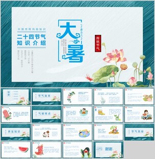 大暑节气PPT动态模板展示