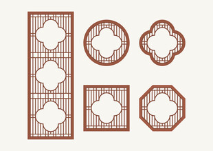 中式花纹 窗花格 镂空隔断