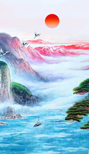 壮丽山水间的日出美景
