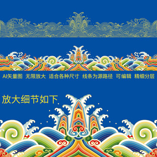 龙袍官服海水江崖刺绣纹包装设计