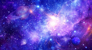 紫色宇宙星空星云背景图