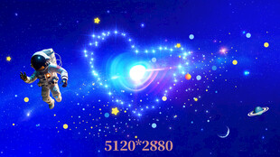 太空宇航员与梦幻星云