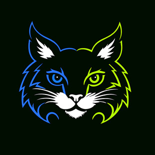 双色猫头像设计