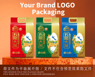 卡通米饭米粒大米包装设计