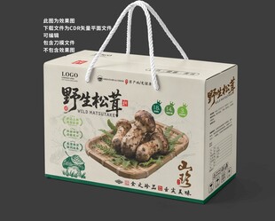 松茸包装 山珍手提礼盒