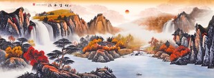 山水画秋景国画山水