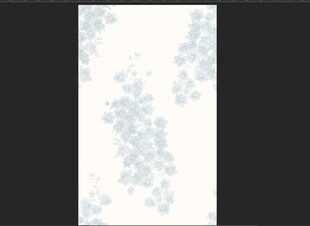 蓝白花卉图案墙纸设计