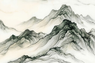 水墨写意山峦图