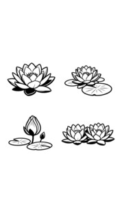 手绘莲花图案设计素材