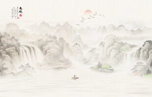 古风背景山水画