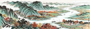 国画万里长江山水画卷