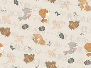 动物图案的可爱背景纹理