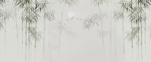 灯箱水墨竹子背景