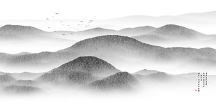 意境水墨山水画