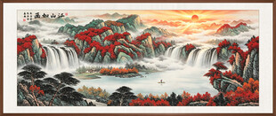 聚宝盆招财山水画
