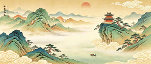 中式山水国画