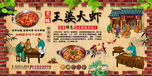 王婆大虾背景墙