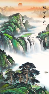 山水瀑布间的壮丽自然景