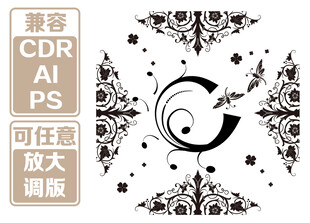 古典花纹装饰 矢量