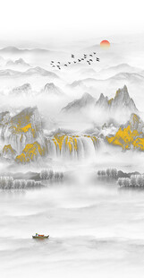简约意境山水玄关