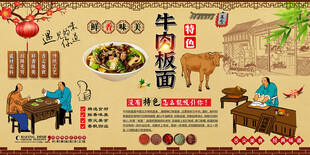 牛肉板面背景墙